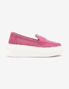  Mocasini Fucsia din Piele Naturală cu Platformă Eleanine