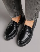  Mocasini Negri din Imitatie de Piele cu Talpa Groasa Inran