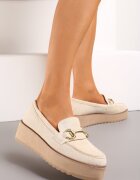  Mokasini slip-on Bej cu talpă groasă Berilla