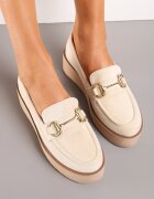  Mokasini slip-on Bej cu talpă groasă Berilla