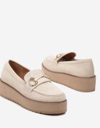  Mokasini slip-on Bej cu talpă groasă Berilla