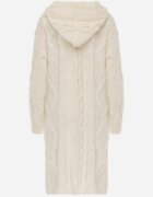 moni&co Cardigan Bej deschis lung cu glugă și buzunare Oricyna