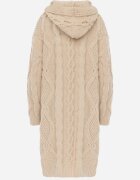 moni&co Cardigan Bej Lung cu Glugă și Buzunare Oricyna