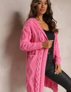 moni&co Cardigan Roz Lung cu Glugă și Buzunare Oricyna