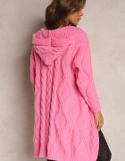 moni&co Cardigan Roz Lung cu Glugă și Buzunare Oricyna