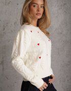 moni&co Pulover Clasic Bej cu Borduri și Broderii Decorative Reani