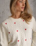 moni&co Pulover Clasic Bej cu Borduri și Broderii Decorative Reani