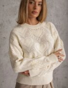 moni&co Pulover clasic bej deschis cu model în inimioare și manșete elastice Miadove