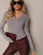 moni&co Pulover Gri cu adaos de cașmir și lână cu decolteu în V Vainara