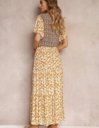 moni&co Rochie Bej deschis Evazată Maxi din Viscoză Ophitria