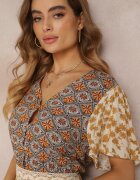 moni&co Rochie Bej deschis Evazată Maxi din Viscoză Ophitria
