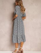 moni&co Rochie Granat Midi cu volane decolteu petrecut și elastic în talie Denila
