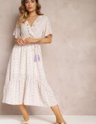 moni&co Rochie midi roz-mentă cu volane decolteu petrecut și elastic în talie Denila