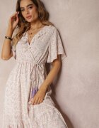 moni&co Rochie midi roz-mentă cu volane decolteu petrecut și elastic în talie Denila