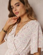 moni&co Rochie midi roz-mentă cu volane decolteu petrecut și elastic în talie Denila