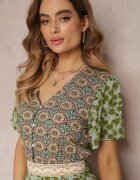 moni&co Rochie Verde închis Evazată Maxi din Vâscoză Ophitria