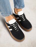 mulanka Adidași Negre pe Platformă Embosată Decorate cu Curele Felainora
