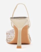 mulanka Pantofi stiletto Aurii cu Călcâi Descoperit și Vârf Transparent cu Zirconii Kalinata