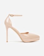 mulanka Pantofi stiletto Bej Lăcuite cu Platformă Nilafera