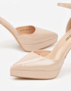 mulanka Pantofi stiletto Bej Lăcuite cu Platformă Nilafera