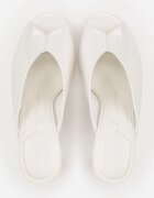 mulanka Papuci Albe Peep Toe cu toc cui cu aspect lăcuit Sharvyra