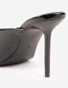 mulanka Papuci Negre Peep Toe cu toc stiletto lăcuit Sharvyra