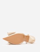 mulanka Sandale Bej De satin cu toc stiletto Slingback Decorate cu fundă Daemoris