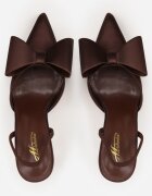 mulanka Sandale Maro Satinate cu toc subțire Slingback Decorați cu fundiță Daemoris