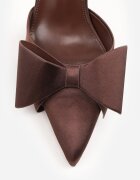 mulanka Sandale Maro Satinate cu toc subțire Slingback Decorați cu fundiță Daemoris