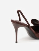 mulanka Sandale Maro Satinate cu toc subțire Slingback Decorați cu fundiță Daemoris