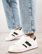 mulanka Sneakers Albe cu Platformă Joasă cu Petice Flordexia