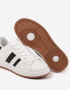 mulanka Sneakers Albe cu Platformă Joasă cu Petice Flordexia