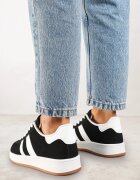 mulanka Sneakersi Negru-Alb pe platformă joasă cu aplicații Flordexia
