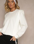 new collection Bluză Albă cu Viscoză cu Umeri Largi Alioris