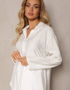 new collection Bluză Albă din Vascoză stil Cămașă cu nasturi Aviessa