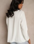 new collection Bluză Albă Trapez cu Decolteu în V și Mâneci Rulate