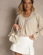 new collection Bluză Bej Decorată cu încrețituri Emirana