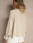 new collection Bluză Bej Decorată cu încrețituri Emirana