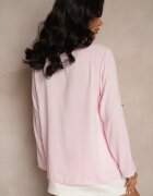 new collection Bluză Roz Trapezoidală cu Decolteu în V și Mâneci Suflecate Morlimi
