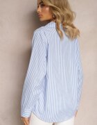 new collection Cămașă Albastră cu fason clasic cu nasturi în dungi Adetia