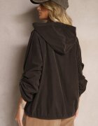 new collection Cămașă Maro din Bumbac cu Croi lejer cu Glugă și Cordon Felanira