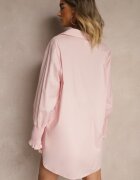 new collection Cămașă Roz deschis din bumbac decorată cu volane și încrețituri Liorale
