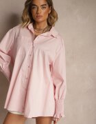 new collection Cămașă Roz deschis din bumbac decorată cu volane și încrețituri Liorale