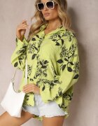 new collection Cămașă Verde din Vascoză Decorată Buzunar Finamla