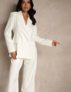 new collection Costum Alb Pantaloni și Sacou cu Umeri Întăriți Sonavienna