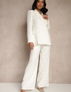 new collection Costum Alb Pantaloni și Sacou cu Umeri Întăriți Sonavienna