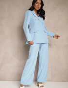 new collection Costum Albastru Pantaloni și Sacou cu Umeri Întăriți Sonavienna