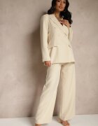 new collection Costum Bej Pantaloni și Sacou cu Umerii Întăriți Sonavienna