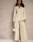 new collection Costum Bej Pantaloni și Sacou cu Umerii Întăriți Sonavienna