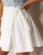 new collection Fustă Albă petrecută mini stil cargo cu curele Eire
